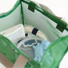 Pattern Mesh Handbag Large Capacity Bag For Swimming Camping Outdoor Beach Bag