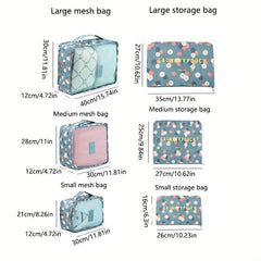 6pcs Luggage Packing Organizer Set Lightweight Handheld Packing Cubes Storage