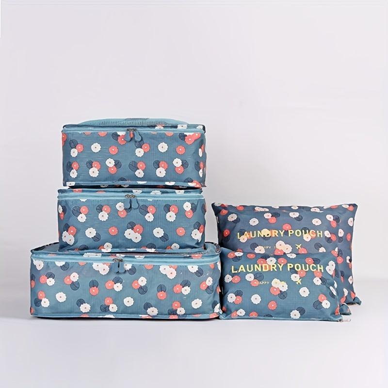 6pcs Luggage Packing Organizer Set Lightweight Handheld Packing Cubes Storage