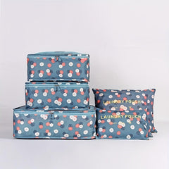 6pcs Luggage Packing Organizer Set Lightweight Handheld Packing Cubes Storage