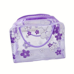 PVC Floral Transparent Wash Bag Makeup Bag