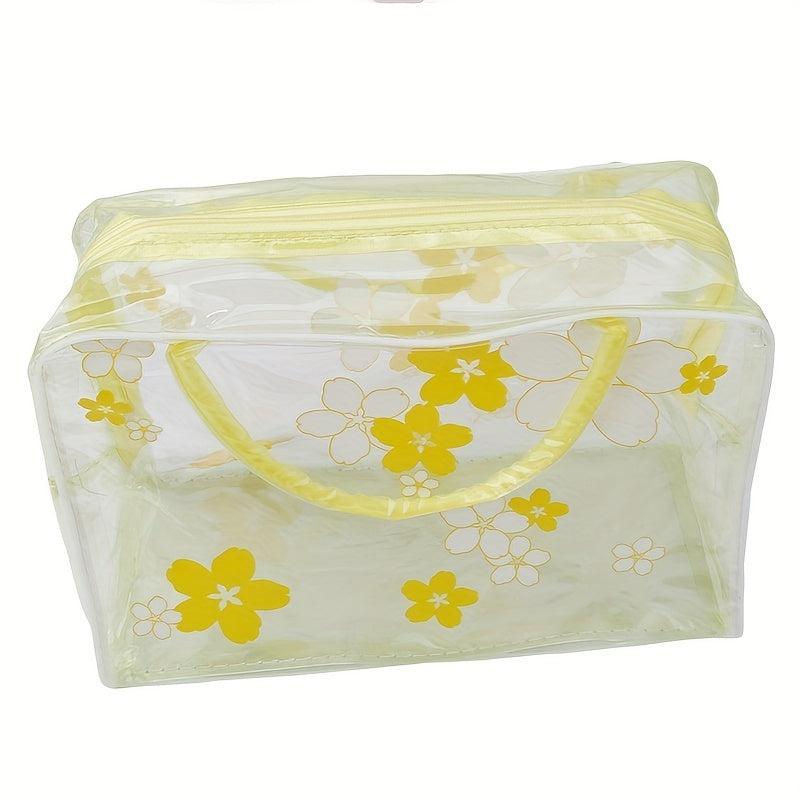 PVC Floral Transparent Wash Bag Makeup Bag