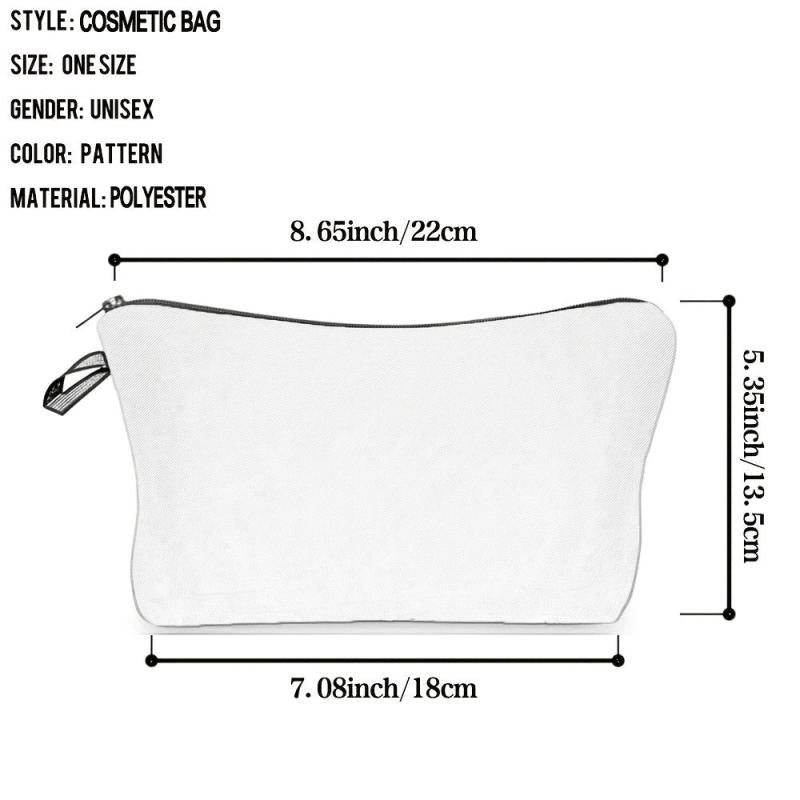 Retro Women's Cosmetic Bag Red Landscape Print Wash Bag Portable Storage Bag