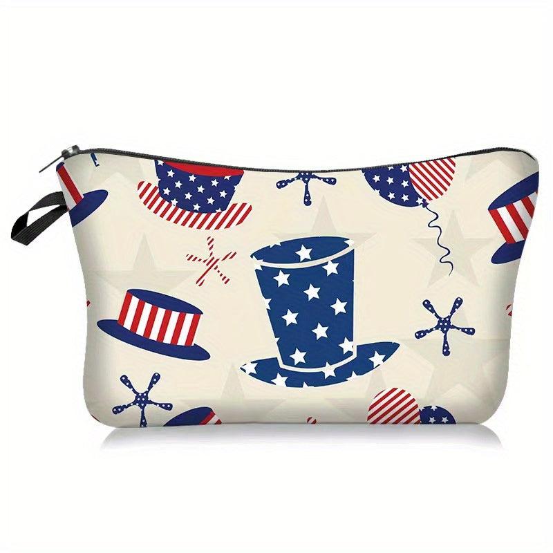 American Flag Cosmetic Bag Clutch Travel Toiletry Storage
