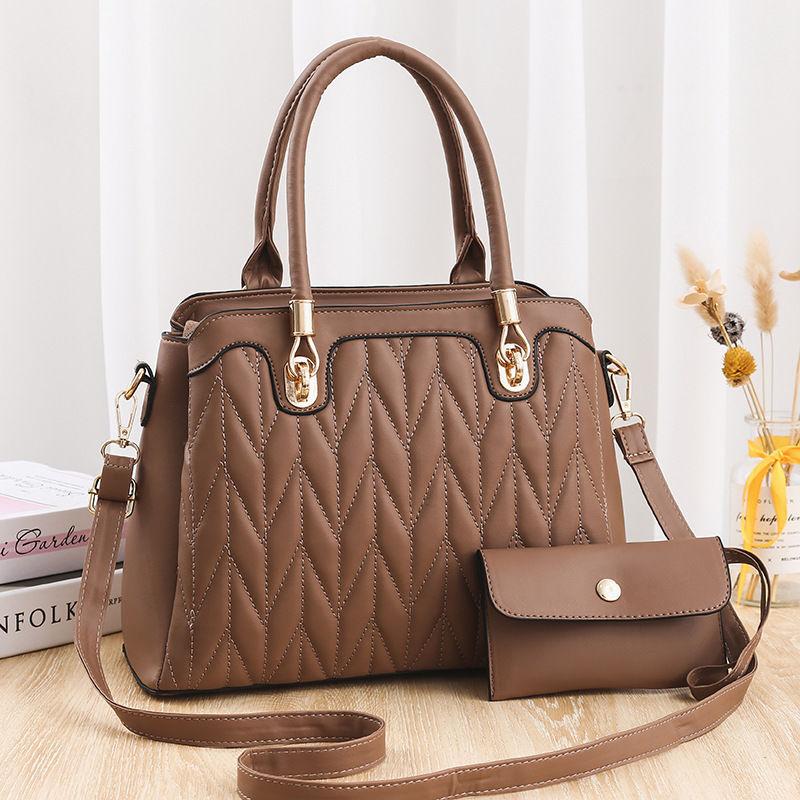 Quilted Satchel Crossbody Bag with Coin Purse