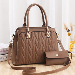 Quilted Satchel Crossbody Bag with Coin Purse