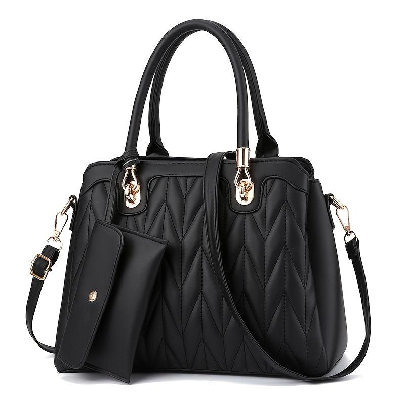 Quilted Satchel Crossbody Bag with Coin Purse