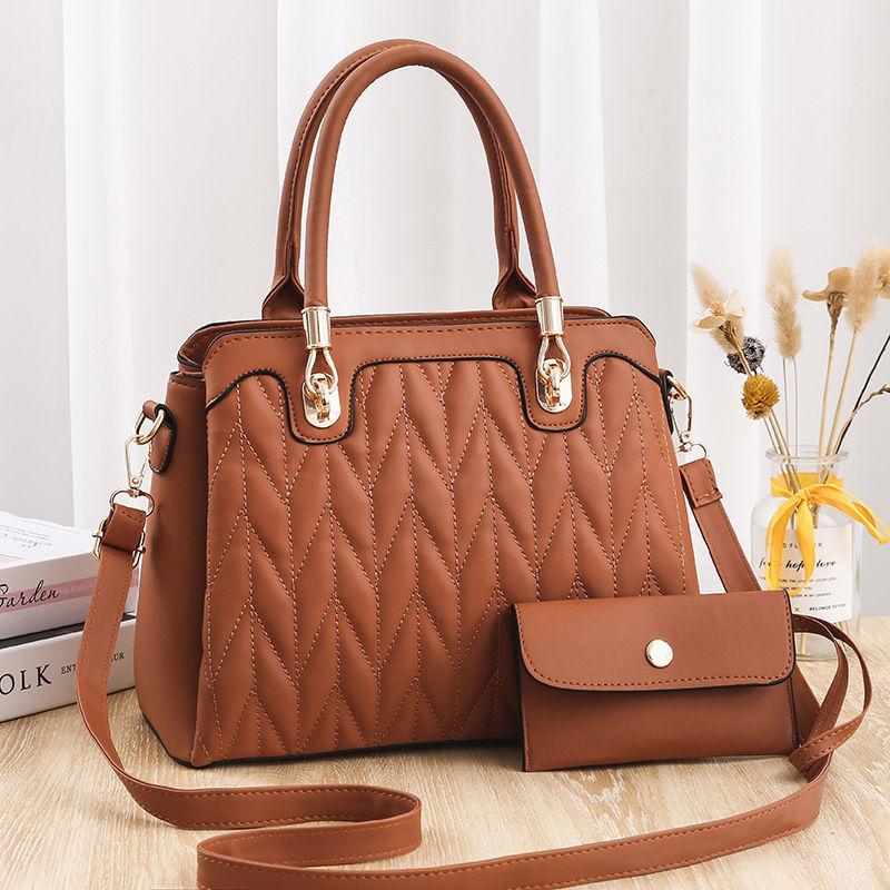 Quilted Satchel Crossbody Bag with Coin Purse