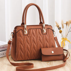 Quilted Satchel Crossbody Bag with Coin Purse