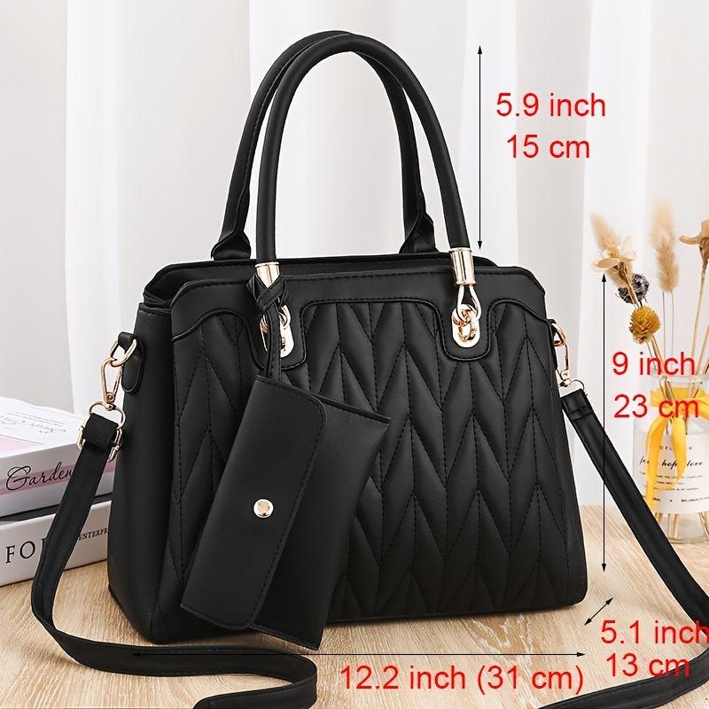 Quilted Satchel Crossbody Bag with Coin Purse