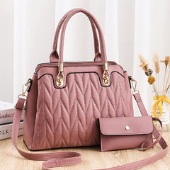 Quilted Satchel Crossbody Bag with Coin Purse