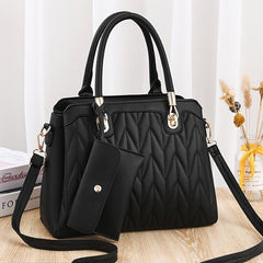 Quilted Satchel Crossbody Bag with Coin Purse