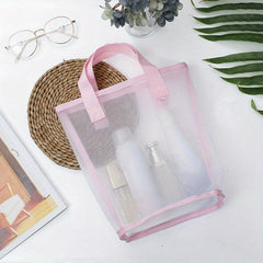Mesh Cosmetic Bag Transparent Tote Bag Convenient Storage
