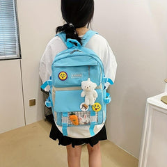 5pcs Backpack Crossbody Handbag Set Sweet Student Backpack Girls Preppy