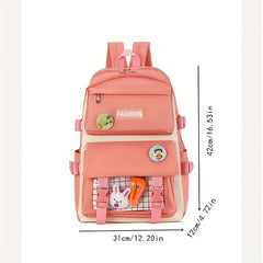 5pcs Backpack Crossbody Handbag Set Sweet Student Backpack Girls Preppy