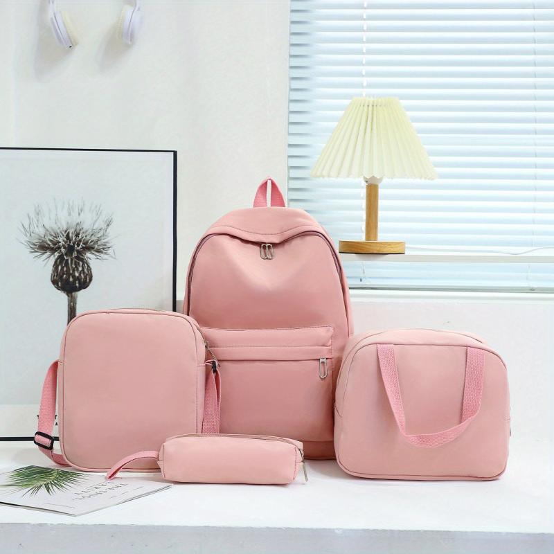 4pcs Large Capacity Backpack Tote Bag Pencil Case Set Lightweight School Travel