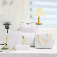 4pcs Large Capacity Backpack Tote Bag Pencil Case Set Lightweight School Travel