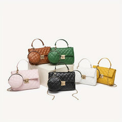 Quilted Crossbody Bag Shoulder Satchel Women's Handbag & Purse