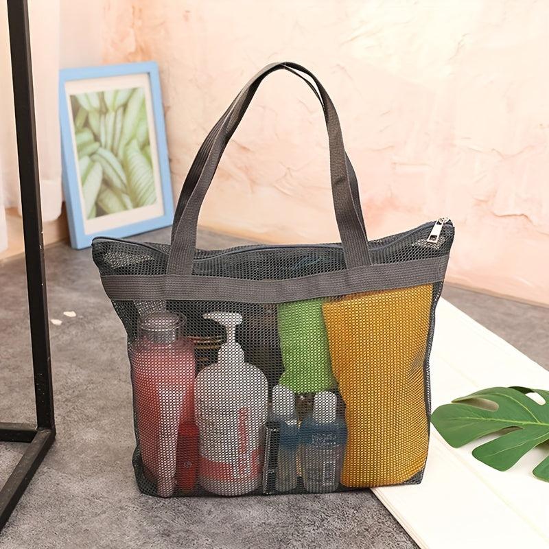 Portable Mesh Bag Makeup Storage Toiletry Swimsuit Beach Bath Bag