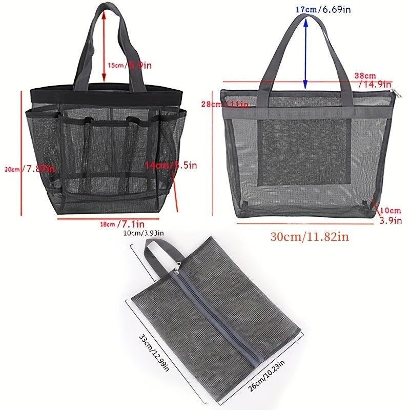 Portable Mesh Bag Makeup Storage Toiletry Swimsuit Beach Bath Bag