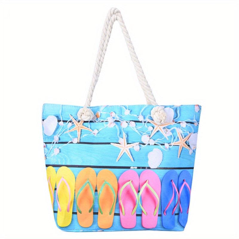 Beach Pattern Tote Bag Large Capacity Women's All Match Beach Bag