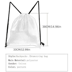 Skull & Flowers Pattern Backpack Drawstring Sports Bag