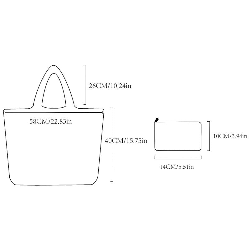 Large Capacity Portable Tote Shoulder Bag Flower Pattern Lightweight Bag