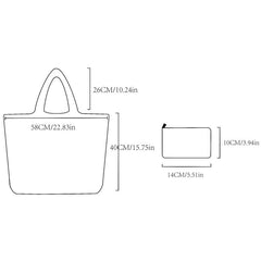 Large Capacity Portable Tote Shoulder Bag Flower Pattern Lightweight Bag