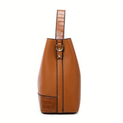 3pcs Textured PU Leather Tote Clutch Set