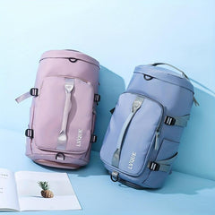 Solid Gym Bag Casual Zipper Large Capacity Backpack For Travel