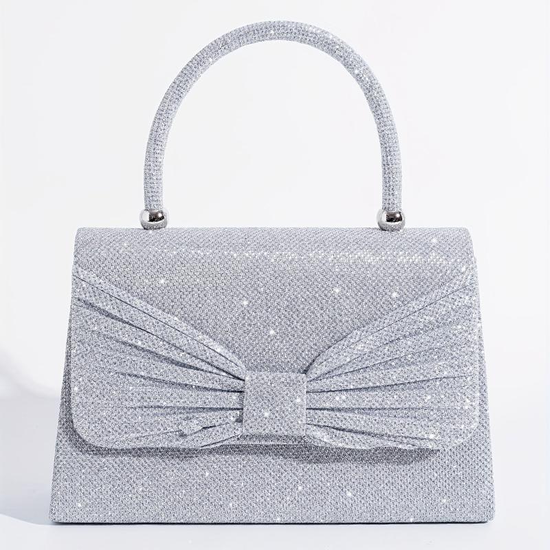 Glitter Evening Satchel Bag Sequins Decor Banquet Bag