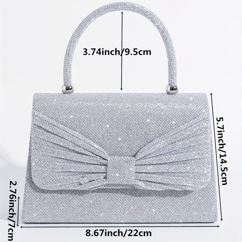 Glitter Evening Satchel Bag Sequins Decor Banquet Bag