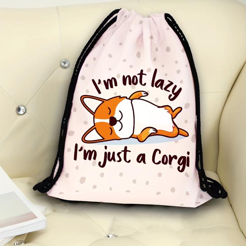 Cartoon Animal Drawstring Backpack Lightweight Waterproof Rucksack