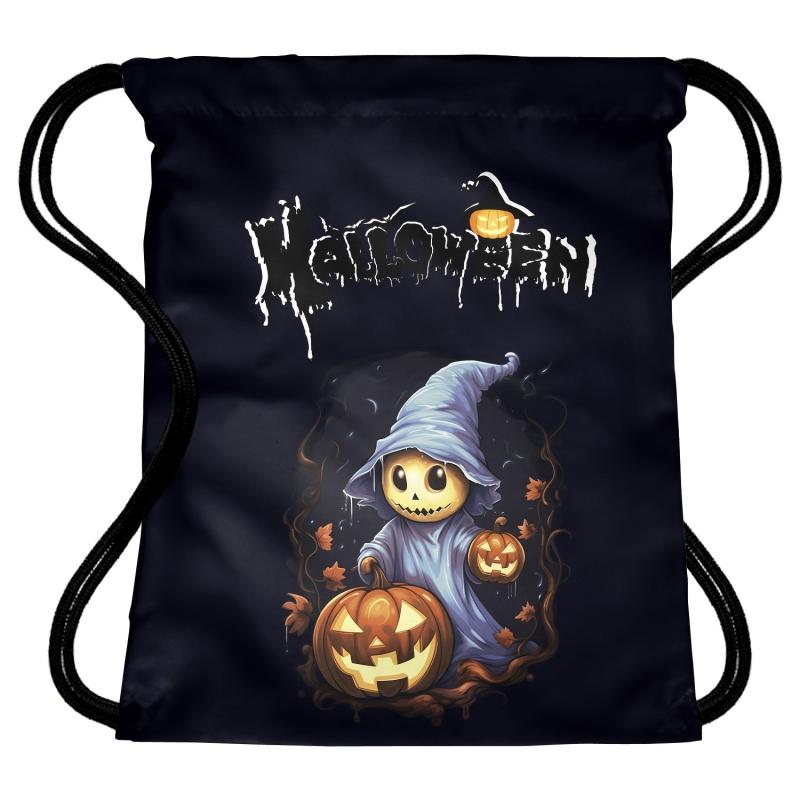 Pumpkin Print Drawstring Backpack for Halloween