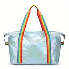 Laser Travel Duffle Bag Rainbow Strap Sports Gym Bag
