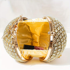 Rhinestone Ball Bag Glitter Evening Bag With Tassel Decor