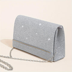Glitter Evening Bag Faux Leather Clutch for Party Wedding