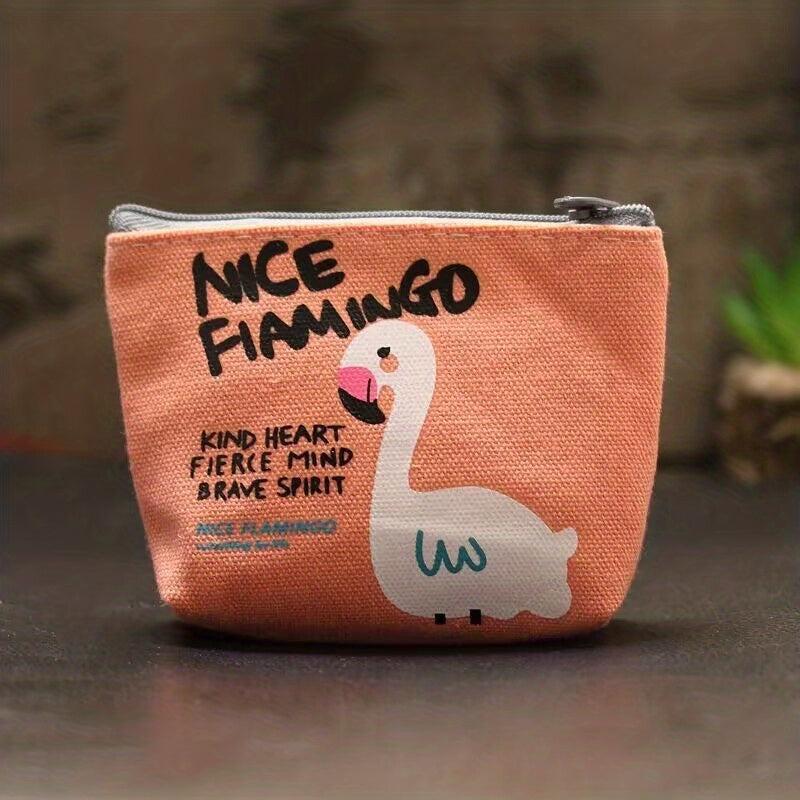 Cartoon Coin Purse Canvas Wallet Women's Foldable Key Bag