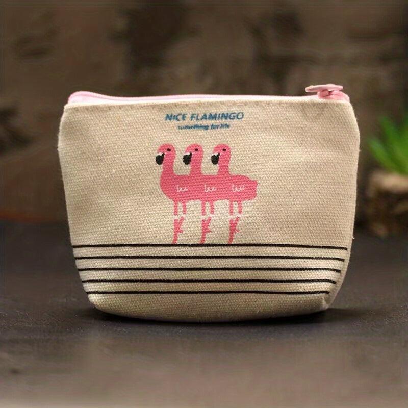 Cartoon Coin Purse Canvas Wallet Women's Foldable Key Bag