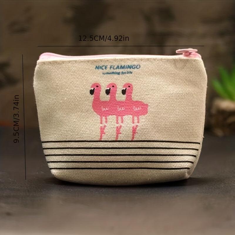 Cartoon Coin Purse Canvas Wallet Women's Foldable Key Bag