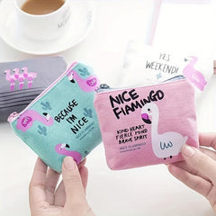 Cartoon Coin Purse Canvas Wallet Women's Foldable Key Bag