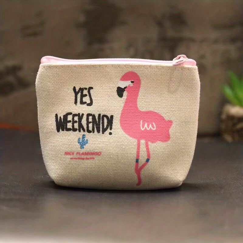 Cartoon Coin Purse Canvas Wallet Women's Foldable Key Bag