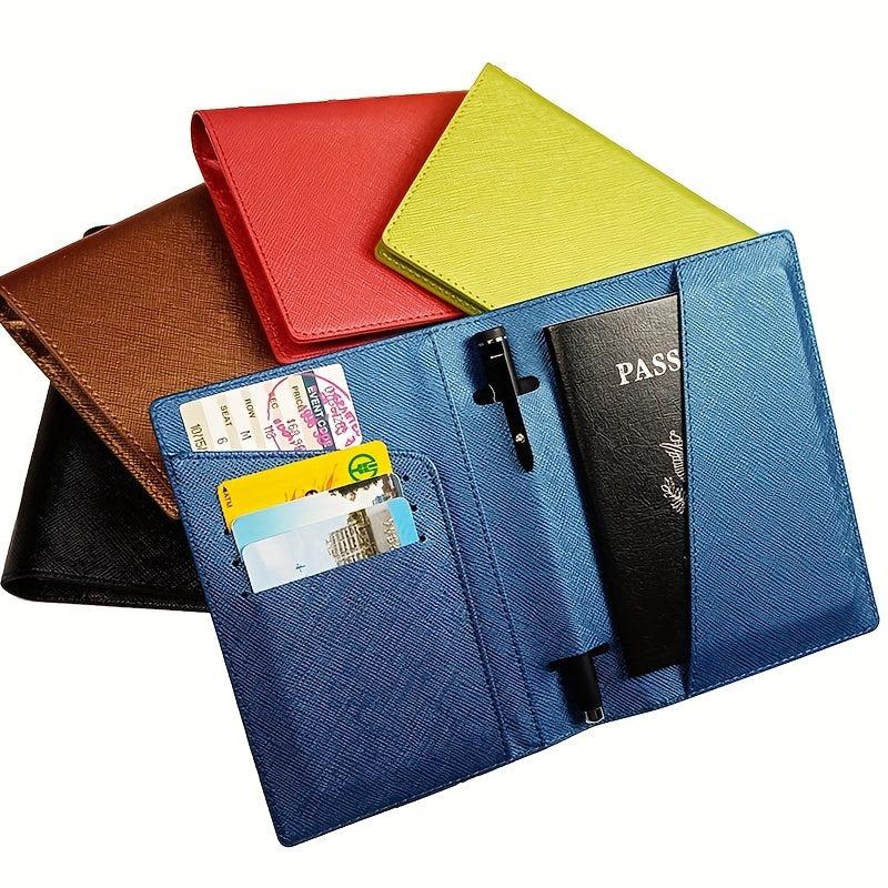 Passport Holder Card Slots Pen Insert Travel Accessories