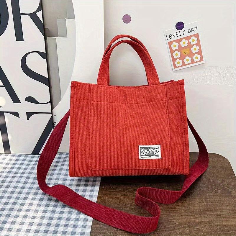 Corduroy Crossbody Bag Casual Shoulder Bag Women's Handbag