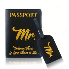 Mr Mrs Luggage Tag Passport Covers Wallet Honeymoon Travel Just Married Wedding