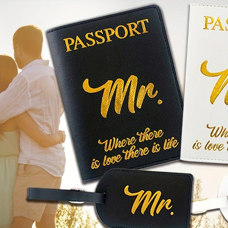 Mr Mrs Luggage Tag Passport Covers Wallet Honeymoon Travel Just Married Wedding