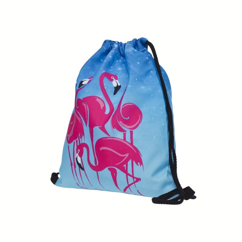 Flamingo Print Drawstring Bag Lightweight Gym Bag