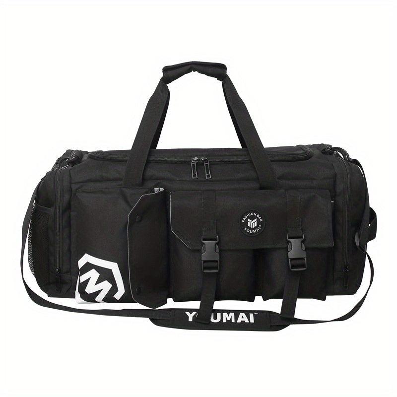 Large Duffle Backpack Nylon Lightweight Luggage Tote Bag with Shoe Compartment