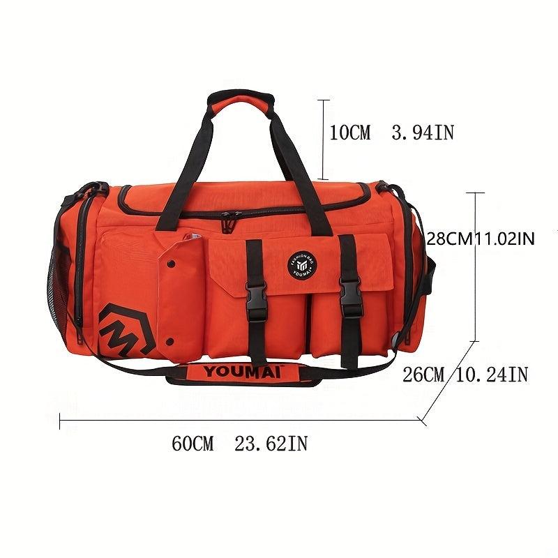 Large Duffle Backpack Nylon Lightweight Luggage Tote Bag with Shoe Compartment