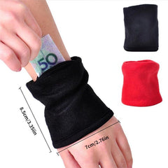 Fleece Zipper Wrist Wallet Pouch for Travel Gym Cycling
